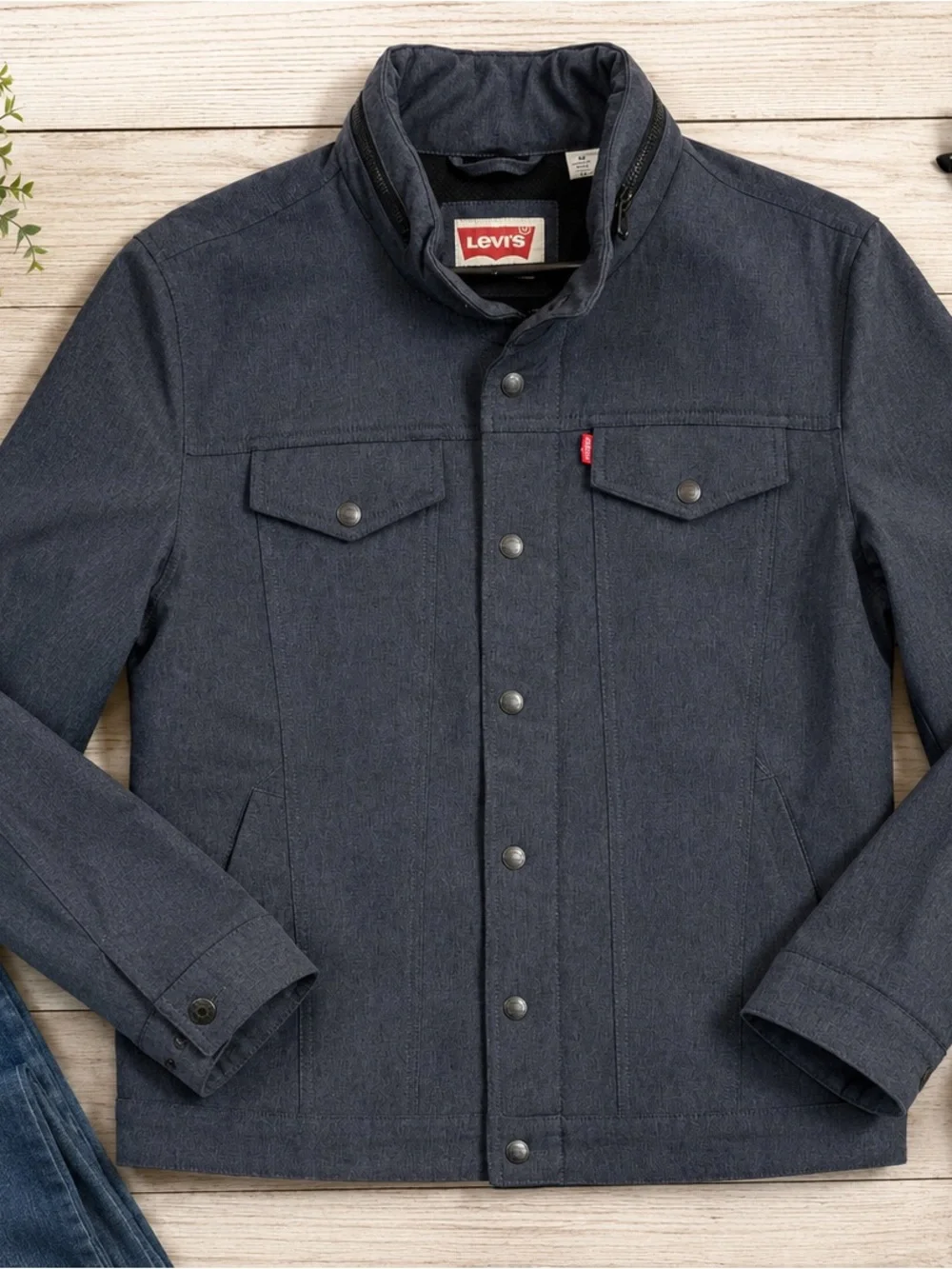 Levi's Men's Charcoal Button-Front Jacket